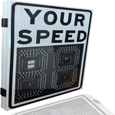Auto Red/Green Overspeed Alert Your Speed Display Radar Traffic Sign - Integrated Solar Power, LED Traffic Sign for Urban/Rural Speed-Limited Roads(White)