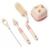 Baby Bottle Brush Set with Stand - 3-Piece Silicone Bottle Brush Kit for Bottles, Nipples, Straws | BeigeSilicone BrushSilicone Baby BrushBottle with Stand view 1
