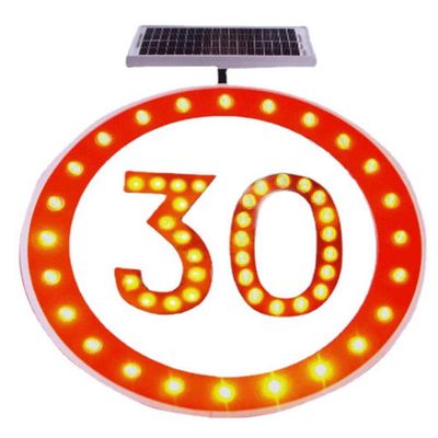 24" Solar Powered Solar Speed Limit Sign, LED Flashing Traffic Sign for Roadway, Waterproof Aluminum Traffic Signals (30)