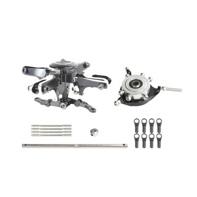 Rotor Head Set with Swashplate Black TL45053 TL50028 Aluminum CNC Material Compatible with Tarot 450 500 Helicopter Quadcopter(for 450)