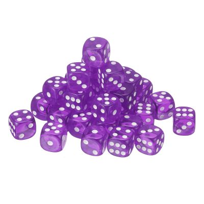 uxcell 50Pcs 6 Sided Acrylic Dice, 18mm/0.71" Rounded Corner Translucent Colored D6 Game Dice for Theme Party Fun Table Board Games, Purple