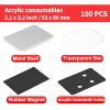 100 Sets Fridge Magnet Maker Supplies Square Magnets Parts, Including Metal lid, Transparent Film, Acrylic/Cardboard, Rubber Magnets A:Acrylic-53x80mm(2.1x3.2inch) view 2
