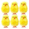 Ameble 6Pcs Baby Chicks Fluffy Mini Chicks for Easter Crafts Bonnet & Basket Decorations 4cm Plush Chick Ornaments Baby Easter Decor Chick Mini EAS view 1