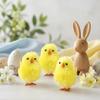 Ameble 6Pcs Baby Chicks Fluffy Mini Chicks for Easter Crafts Bonnet & Basket Decorations 4cm Plush Chick Ornaments Baby Easter Decor Chick Mini EAS view 3