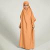 Kids Abaya Solid Color Hooded Batwing Sleeve Abayas Large Swing Casual National Costume for Girls Abayas view 2