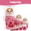 Jorzer Russian Nesting Dolls Set Wooden Matryoshka Doll Set with Charming Printing Effortless Disassembly & Assembly 10PCS Nesting Dolls for Collection Decoration. view 2