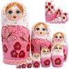 Jorzer Russian Nesting Dolls Set Wooden Matryoshka Doll Set with Charming Printing Effortless Disassembly & Assembly 10PCS Nesting Dolls for Collection Decoration. view 4