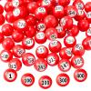 Liliful 400 Pcs Raffle Bingo Ball Set Numbered 1400 with Easy Read Window, Mini Plastic Balls for Game Night, and Large Group Activities, Red view 1