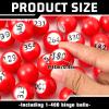 Liliful 400 Pcs Raffle Bingo Ball Set Numbered 1400 with Easy Read Window, Mini Plastic Balls for Game Night, and Large Group Activities, Red view 2
