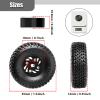 0.7" Beadlock Wheels Tires Set for Axial SCX30 Upgrades, 39 * 14mm, CNC Aluminum Wheel Brass Outer Rim and Tires with Foam Inserts Replacement for 1/30 RC Crawler Car Ford Bronco K10, Black view 2