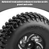 0.7" Beadlock Wheels Tires Set for Axial SCX30 Upgrades, 39 * 14mm, CNC Aluminum Wheel Brass Outer Rim and Tires with Foam Inserts Replacement for 1/30 RC Crawler Car Ford Bronco K10, Black view 4