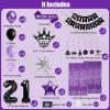 21st Birthday Decorations for Women - Black Purple 21 Birthday Party Packs view 2