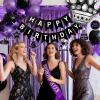 21st Birthday Decorations for Women - Black Purple 21 Birthday Party Packs view 3