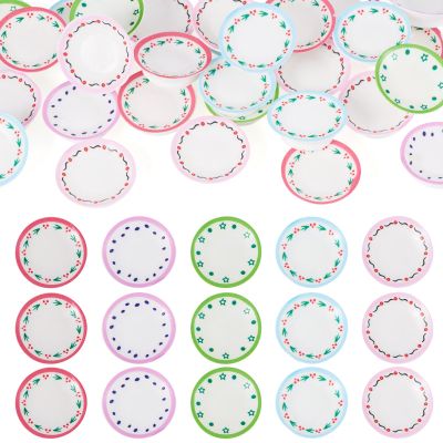 30 Pcs Resin Miniature Plates Dishes Miniature Dollhouse Accessories, Mini Kitchen Plates Tableware Tray Dollhouse Ornaments for Landscape Garden Tea Party Decor