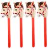 4 Pack Inflatable Stick Horse Red Inflatable Horse with Stick for Kids Fun Party Favor and Play Toy Balloon Balloon Blow Up H view 1