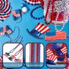 TOAPER 200PCS 4th of July Accessories Necklace for Adult- Red White And Blue Accessories Necklace, 4th Of July Beads Necklace for 250th Anniversary Independence Memorial Day view 3