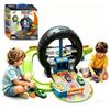 MEERAIN 1:64 Scale Pack Away Garage Toy Set,4 Metal Cars,17 Road Sign,Parking Lot, Gas Station, Maintenance Station,Detachable Ramps, Ideal for Indoor/Outdoor Play, Toys Gift for Boy Girl Aged 3+ view 1