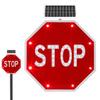 Auoriflex 24" Solar Stop Sign, Flashing Street Traffic Warning Sign, Aluminum Octagon Traffic Control Signs, Engineering Grade Reflective Film for Street Road School Parking Lot view 1