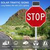 Auoriflex 24" Solar Stop Sign, Flashing Street Traffic Warning Sign, Aluminum Octagon Traffic Control Signs, Engineering Grade Reflective Film for Street Road School Parking Lot view 2