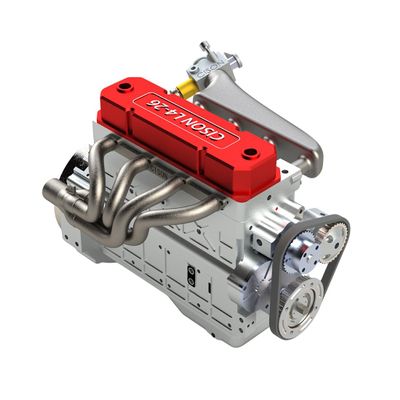 Engine Model Kit that Works for Adults, L4-26CC Miniature OHV Inline 4-Cylinder 4-Stroke Water Cooled Engine DIY Assembly Model Kit for RC Car & Display Collection (Pre-Assembled Version)
