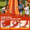 TAEMVV 15 Ft Dual Flexible Race Track for Kids, DIY Ramps Car Track Set Compatible with Hot Wheels 1/64 Diecast Cars, Reinforced Suction Cup for Boys Girls 3+, Gray&Orange view 3