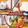 TAEMVV 15 Ft Dual Flexible Race Track for Kids, DIY Ramps Car Track Set Compatible with Hot Wheels 1/64 Diecast Cars, Reinforced Suction Cup for Boys Girls 3+, Gray&Orange view 4