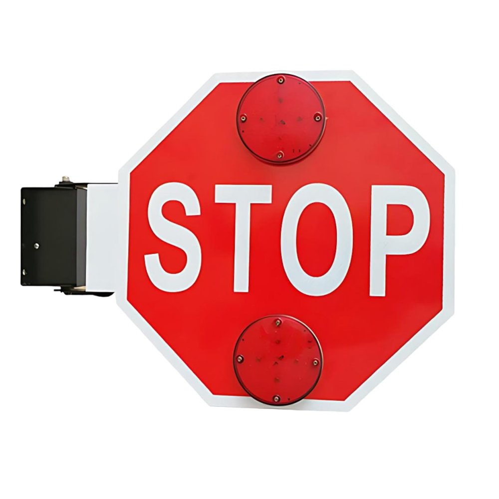 18 Stop Sign, Dc 12v/24v, 1/2/4 Pcs,Public Traffic Safety Led Flashing School Bus Stop Light Sign, Electric School Bus Stop Signs 1Pcs-12V