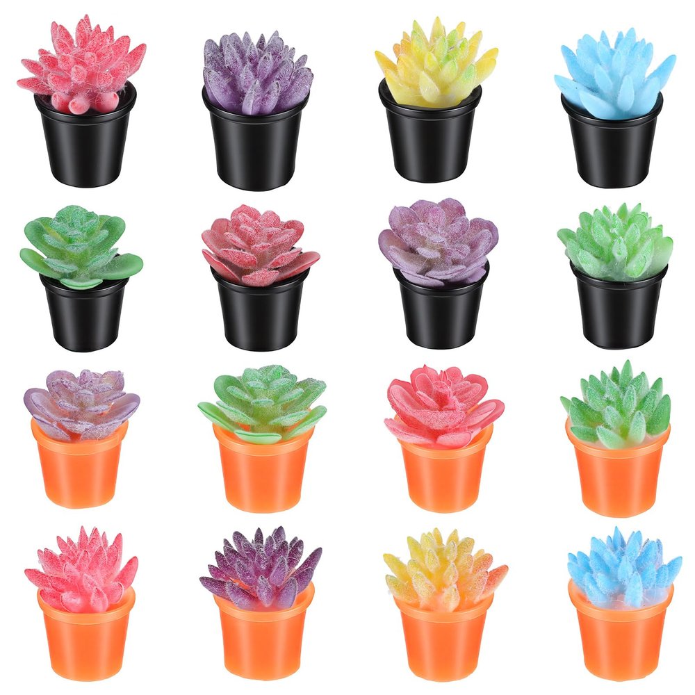 16Pcs Mini Plants for Miniature Dollhouse, Artificial Miniature Flowers Plant Tiny Bonsai Model, Mini Flowerpot Fake Succulent Doll House Small Desktop Decorative Miniatures Flower for Dollhouse Plant