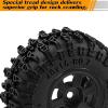 0.7" Beadlock Wheels and Tires 40 * 16mm Set Replacement for Axial SCX30 Upgrades 1/30 RC Crawler Car Ford Bronco K10 Ascent-32, CNC Machined Aluminum, with Foam Inserts, Black view 4
