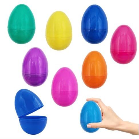 48 Pack Fillable Easter Eggs with Hinge Bulk Colorful Bright Plastic Easter Eggs, Perfect for Easter Egg Hunt, Surprise Egg, Easter Hunt
