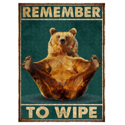 EVRISIGN 1000 Pieces Jigsaw Puzzles for Adults, Hello Sweet Cheeks Bear Art Puzzle, Stress Relief Hand-Eye Coordination Brain Teaser Puzzle 29.5x19.7 Inch