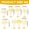 16Pcs Gold Happy Birthday Cake Topper Mirror Acrylic Birthday Cupcake Toppers Gold Cake Decorations for Cakes Cupcakes Desserts view 2