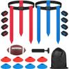 ADIZEN Flag Football Set for 8 Players with 24 Flags, Adjustable Flag Football Belts, 8 Training Cones, Size 3 Ball, Pump and Bag, Youth Kids Adults Outdoor Flag Football Game view 1