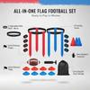 ADIZEN Flag Football Set for 8 Players with 24 Flags, Adjustable Flag Football Belts, 8 Training Cones, Size 3 Ball, Pump and Bag, Youth Kids Adults Outdoor Flag Football Game view 2