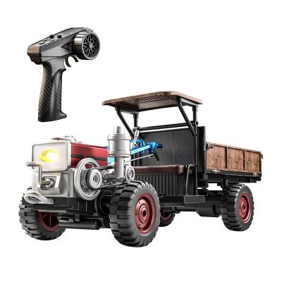 Drfeify RC Tractor, 37 * 15 * 13cm 2.4GHz Full Proportional Remote Control Tractor with Headlight Fog and Sound Simulation (Blue)