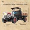 Drfeify RC Tractor, 37 * 15 * 13cm 2.4GHz Full Proportional Remote Control Tractor with Headlight Fog and Sound Simulation (Blue) view 3