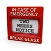 Break In Case of Emergency Sign 2 Weeks Notice Box Funny Office Desk Decor, Coworker Gag Gift, Quitting Job Gift view 1