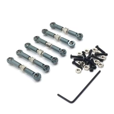 RC Car Parts For Wltoys 184011 A949 A959 A969 A979 K929 1/18 Metal Linkage Pull Rod Front Rear Servo Link RC Car Parts Accessories And Upgrades Replacement(Gray)