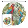 Jigsaw Puzzle 195 Pcs Challenging Round Animals Puzzle Tropical Plants and Parrots Wooden Jigsaw Puzzles for Adults Families view 2