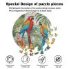 Jigsaw Puzzle 195 Pcs Challenging Round Animals Puzzle Tropical Plants and Parrots Wooden Jigsaw Puzzles for Adults Families view 4