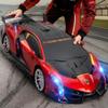 1:10 Big Size Transform RC Car, Gesture Sensing Transformation 2.4GHz Remote Control Car, One Button Deformation to Robot with Lights, Transforming Toy Cars Gift for Kids Age 8-12 Years Old Boys(Red) view 1