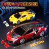 1:10 Big Size Transform RC Car, Gesture Sensing Transformation 2.4GHz Remote Control Car, One Button Deformation to Robot with Lights, Transforming Toy Cars Gift for Kids Age 8-12 Years Old Boys(Red) view 2