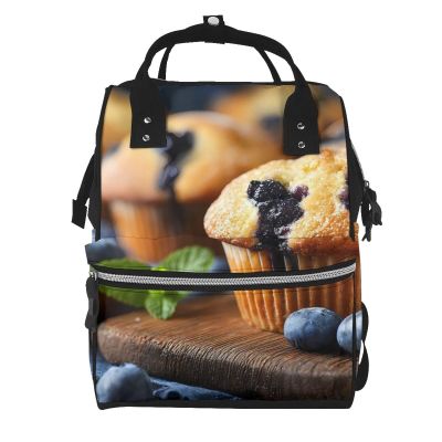 ZYQCCJ Blueberry Muffin Large Capacity Waterproof Mummy Backpack Diaper Bag Backpack With Multiple Pockets For Travel