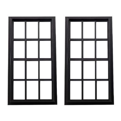 2pcs Black Dollhouse Windows Dollhouse Furniture 1 : 12 Scale Miniature 6-Pane Window Frame DIY Mini House Decoration Window Model Dollhouse Accessories