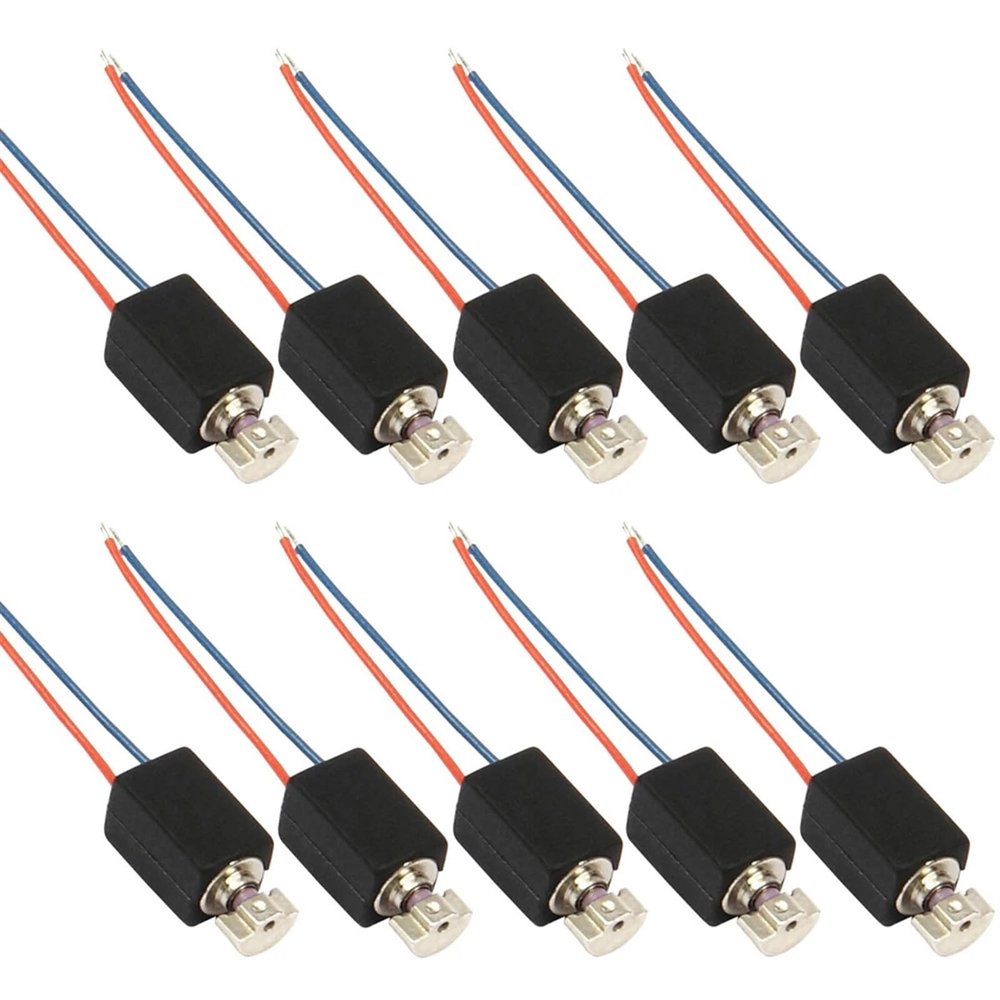 10PCS Mini Micro 4mm*8mm Vibration Motor 3V-5V Hollow Cup Coreless Motor Small Micro Cylindrical Motor DIY Massager Toy