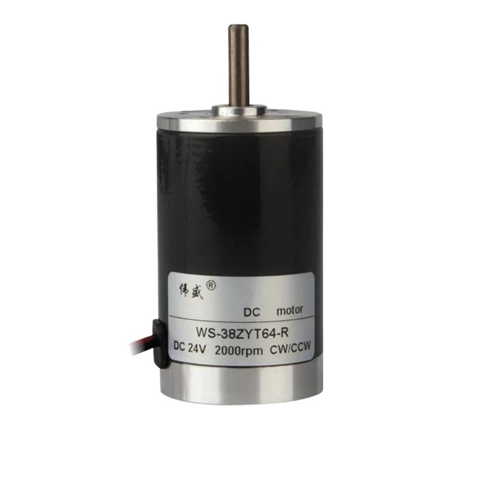 12V 24V 38mm Micro Speed Motor Small Generator Can CW CCW High-Speed Motor Silent WS-38ZYT64-R(Motor and Bracket,2000RPM,24V)