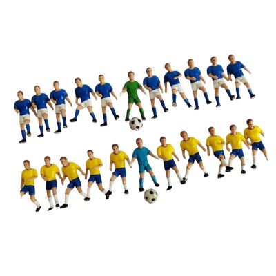 Yunmeryker 22 Pieces Mini Soccer Player Model Toy Figures Tiny Figures Fine Craftsmanship PP Material Realistic Diorama Character Suitable for