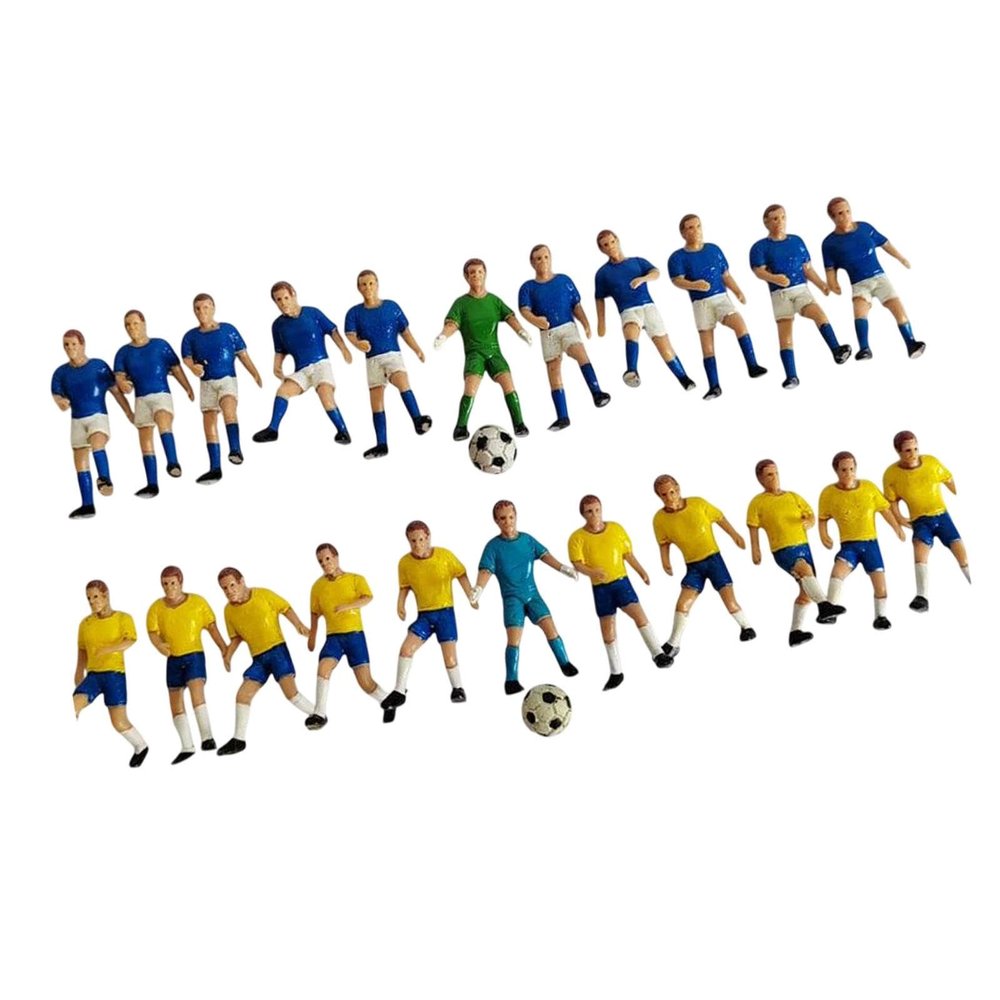 Yunmeryker 22 Pieces Mini Soccer Player Model Toy Figures Tiny Figures Fine Craftsmanship PP Material Realistic Diorama Character Suitable for