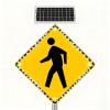 24" x 24" Solar LED Pedestrian Crossing Sign - Flashing Traffic Safety Alert, Durable Weatherproof Aluminum for Parks, Schools, Urban Roads & Communities view 1