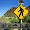 24" x 24" Solar LED Pedestrian Crossing Sign - Flashing Traffic Safety Alert, Durable Weatherproof Aluminum for Parks, Schools, Urban Roads & Communities view 2